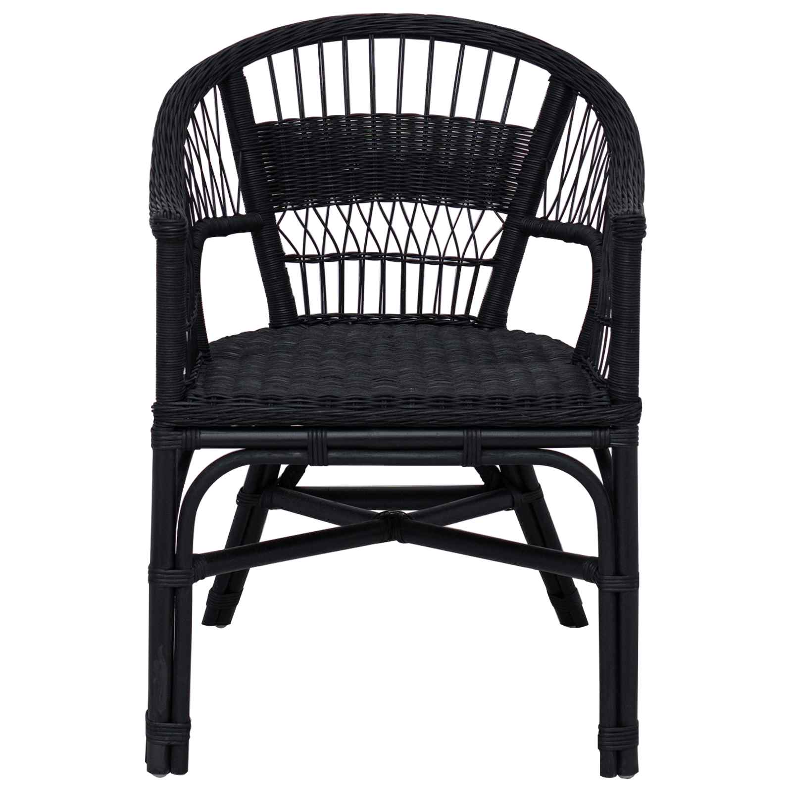 vidaXL Krzesło składane Czarny 60 x 60 x 81 cm rattan