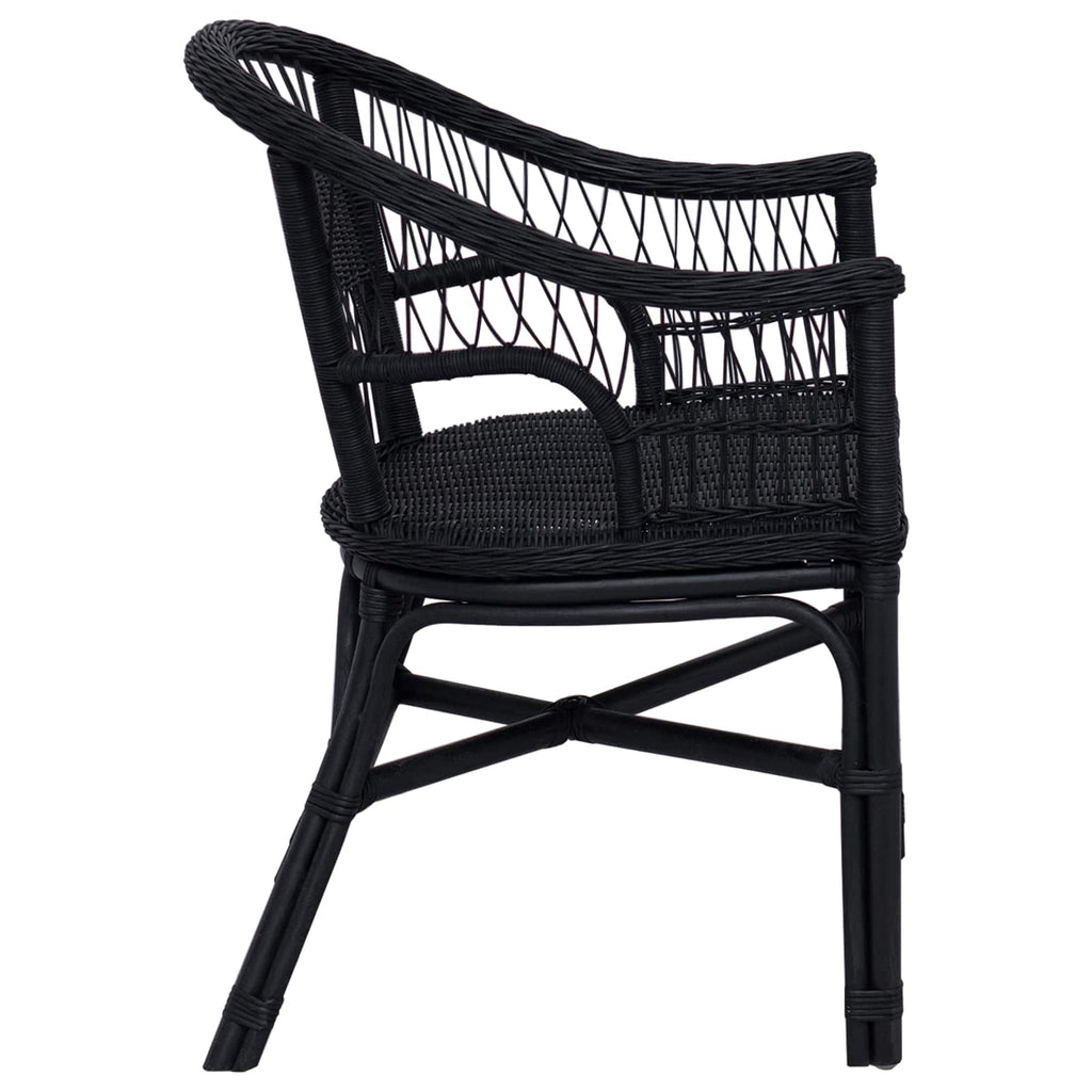 vidaXL Krzesło składane Czarny 60 x 60 x 81 cm rattan