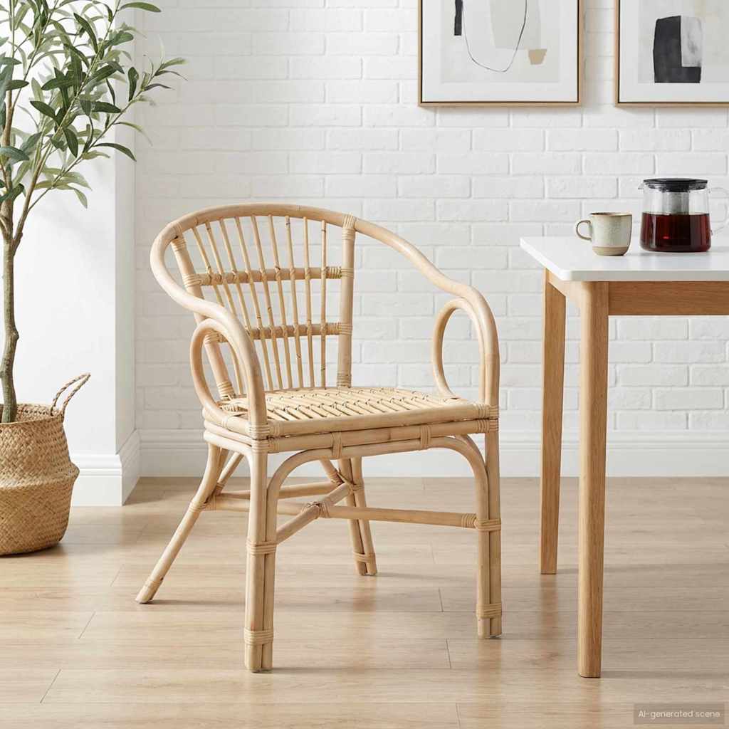 vidaXL Krzesło składane naturalny 58 x 60 x 81 cm rattan