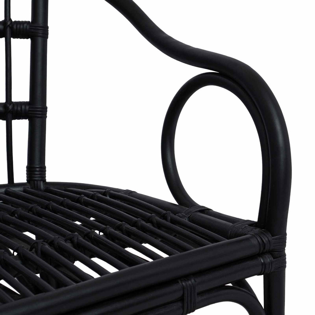 vidaXL Krzesło składane Czarny 58 x 60 x 81 cm rattan