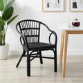 vidaXL Krzesło składane Czarny 58 x 60 x 81 cm rattan