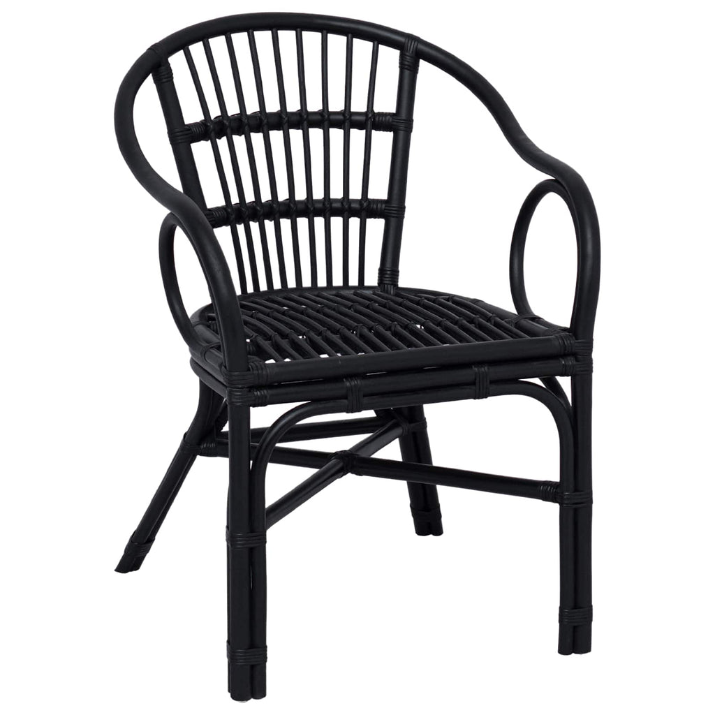 vidaXL Krzesło składane Czarny 58 x 60 x 81 cm rattan