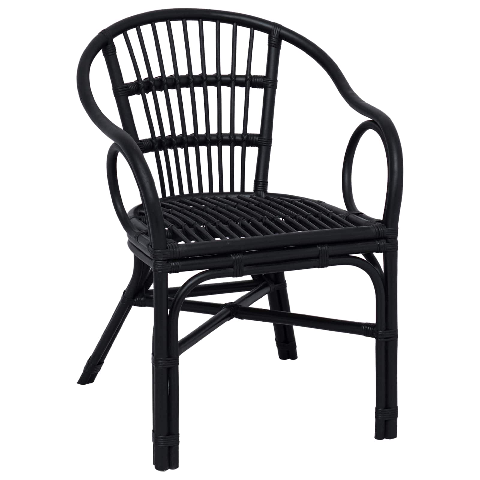 vidaXL Krzesło składane Czarny 58 x 60 x 81 cm rattan