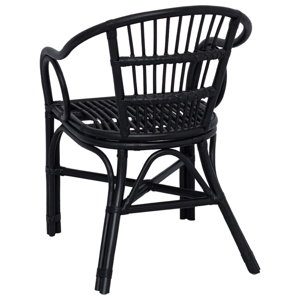 vidaXL Krzesło składane Czarny 58 x 60 x 81 cm rattan