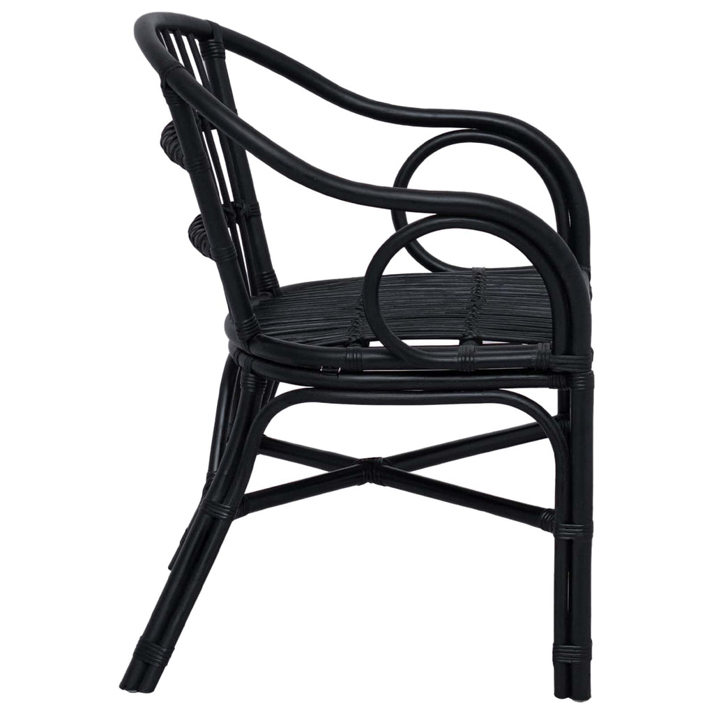 vidaXL Krzesło składane Czarny 58 x 60 x 81 cm rattan