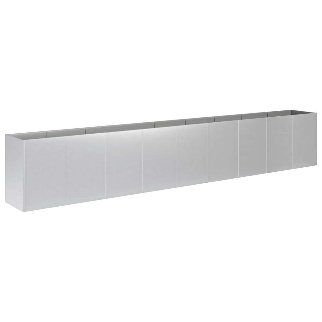 vidaXL Doniczka ogrodowa srebrny 360 x 40 x 60 cm Stal ocynkowana