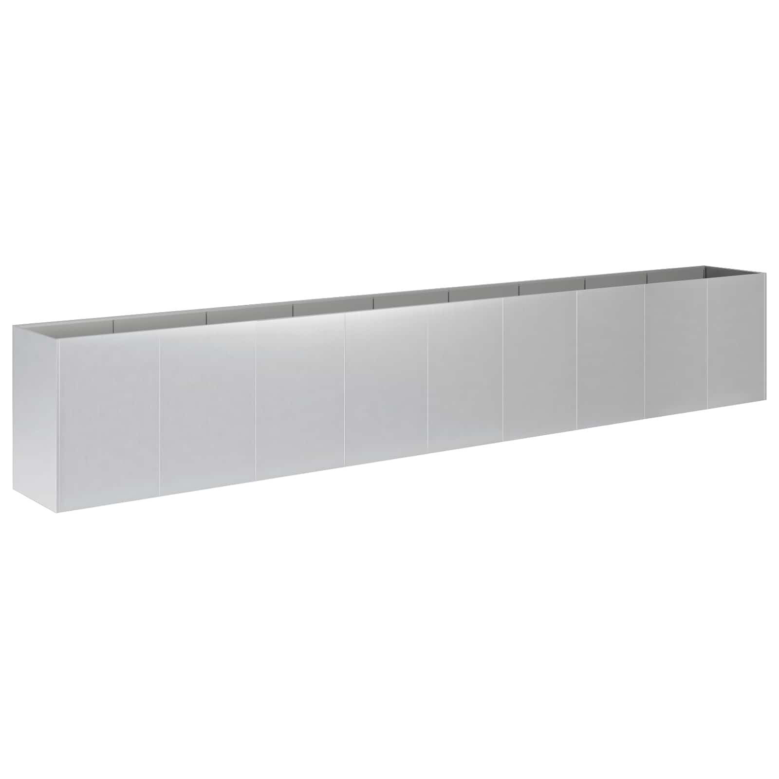 vidaXL Doniczka ogrodowa srebrny 360 x 40 x 60 cm Stal ocynkowana