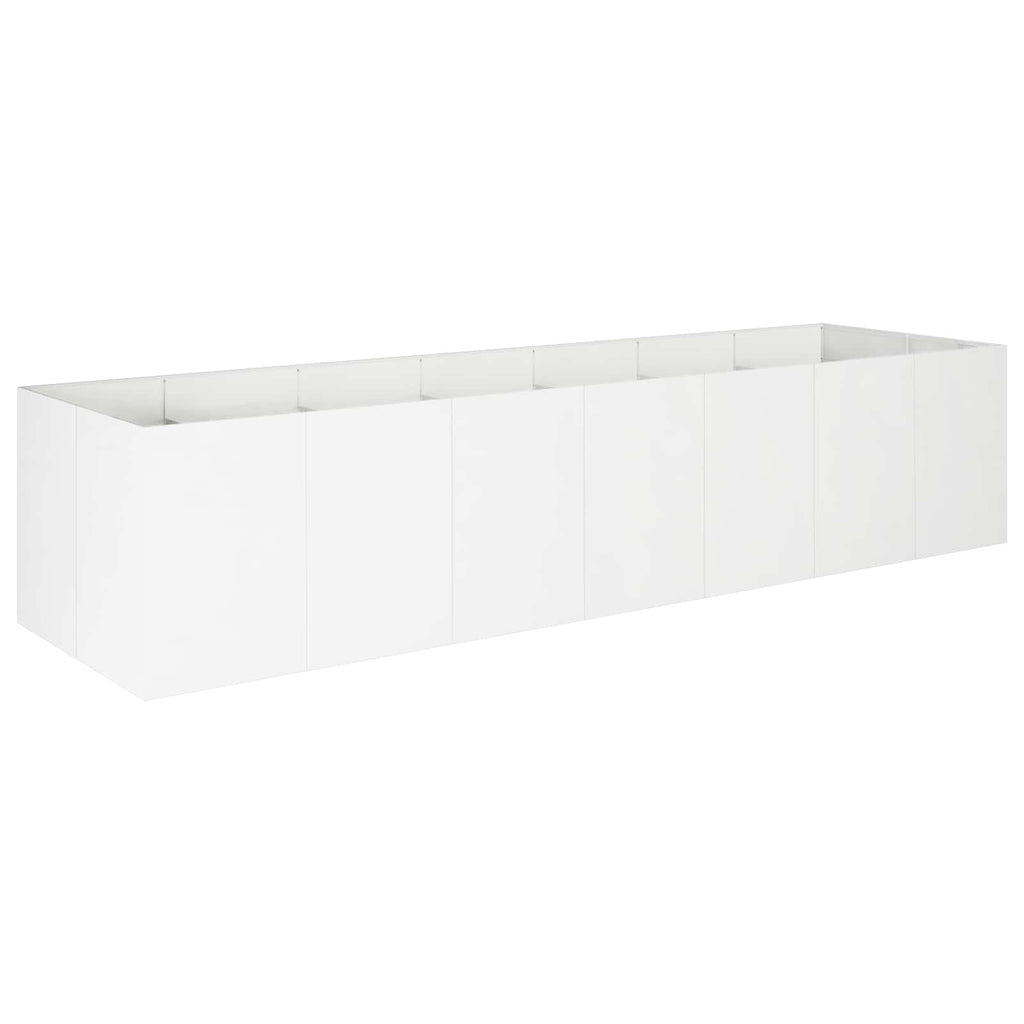 vidaXL Doniczka ogrodowa Biały 280 x 80 x 60 cm Stal zimnogięta