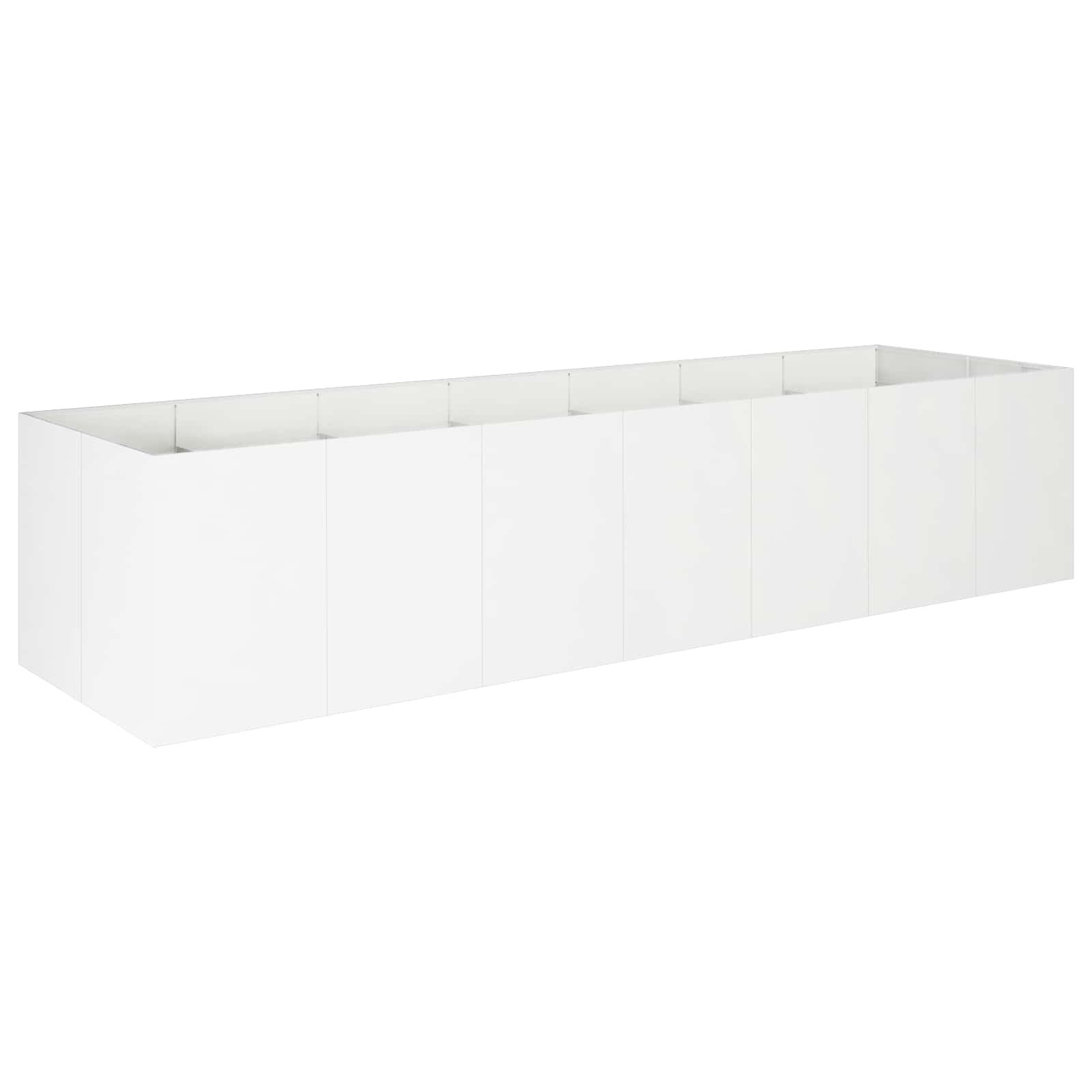 vidaXL Doniczka ogrodowa Biały 280 x 80 x 60 cm Stal zimnogięta
