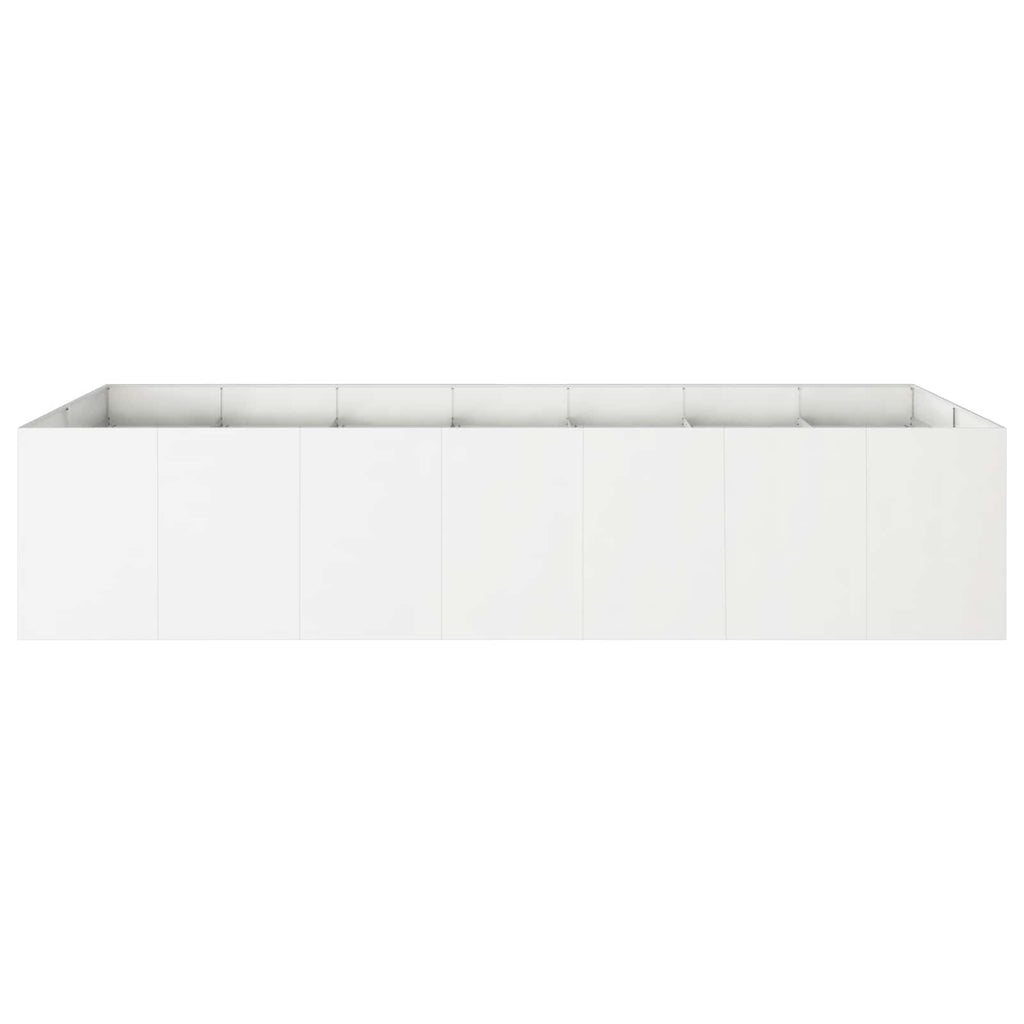 vidaXL Doniczka ogrodowa Biały 280 x 80 x 60 cm Stal zimnogięta