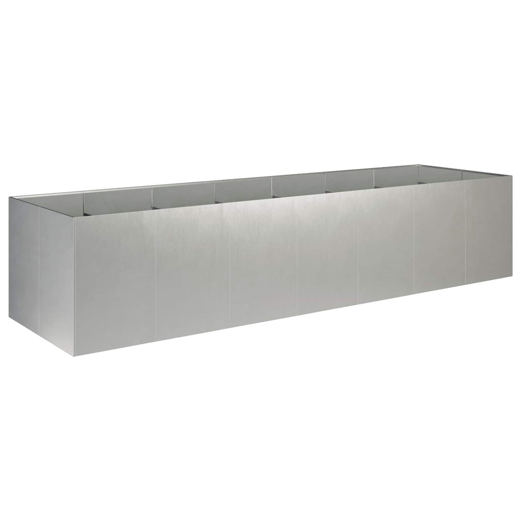 vidaXL Doniczka ogrodowa srebrny 280 x 80 x 60 cm Stal nierdzewna