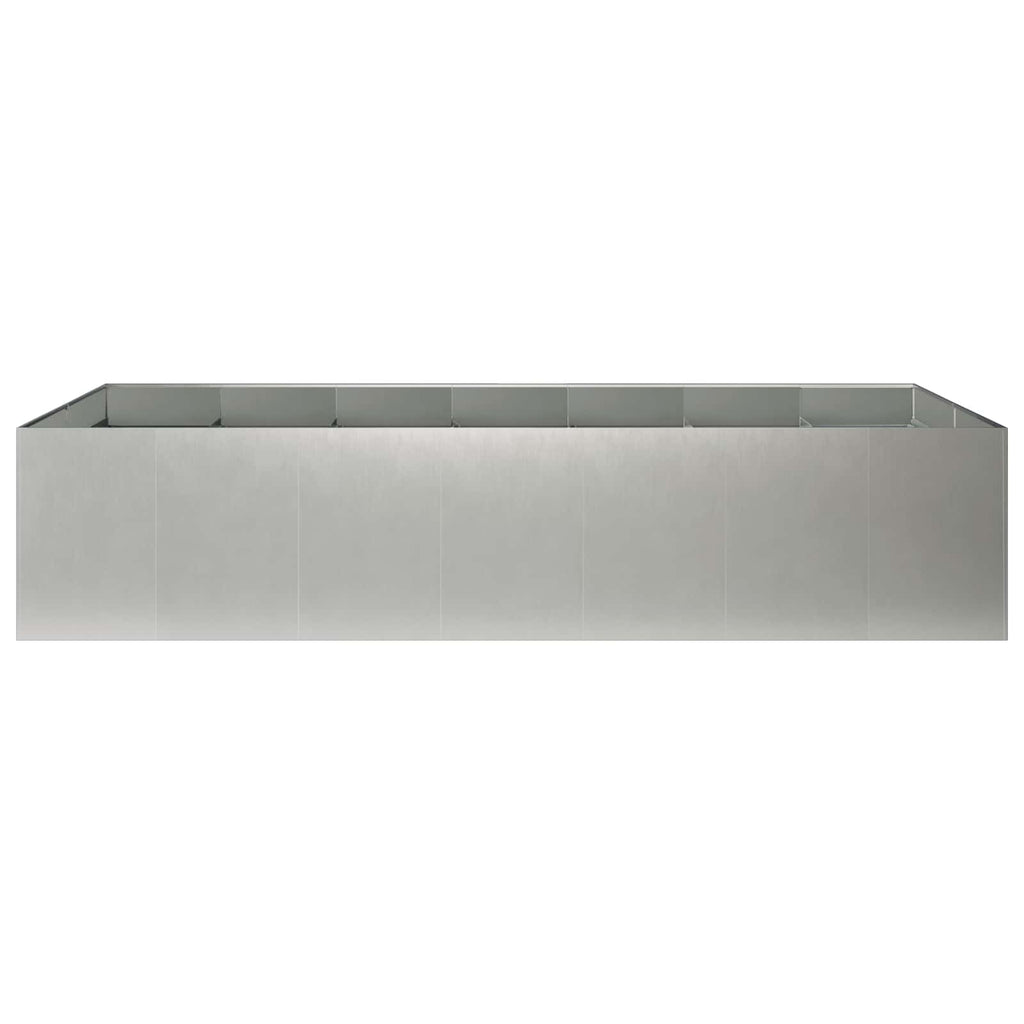 vidaXL Doniczka ogrodowa srebrny 280 x 80 x 60 cm Stal nierdzewna