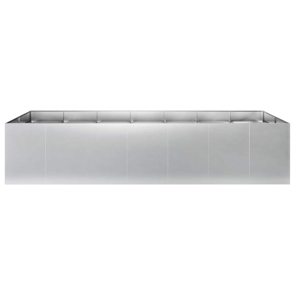 vidaXL Doniczka ogrodowa srebrny 280 x 80 x 60 cm Stal ocynkowana