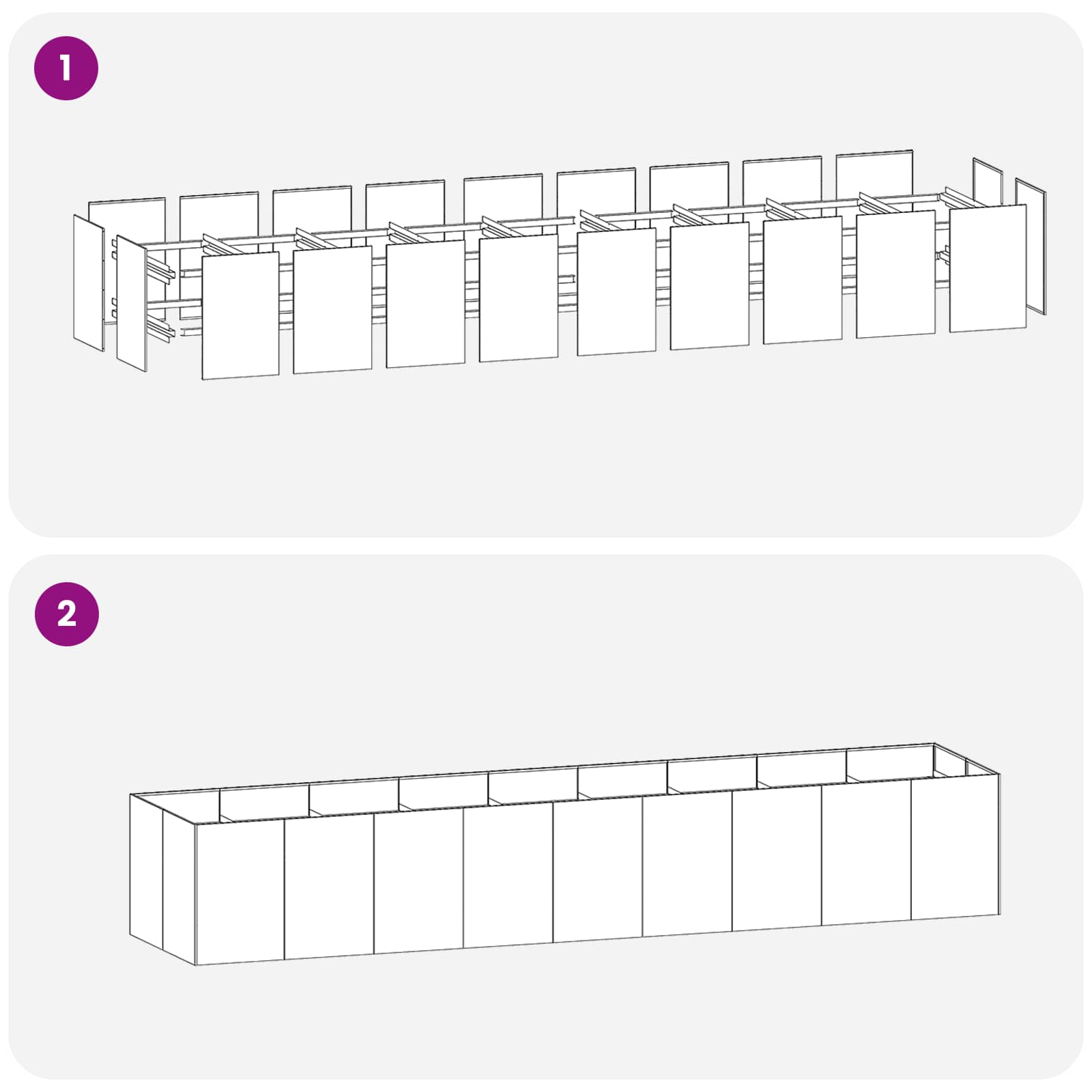 vidaXL Doniczka ogrodowa Czarny 360 x 80 x 60 cm Stal zimnogięta