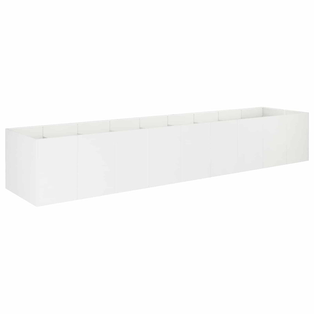 vidaXL Doniczka ogrodowa Biały 360 x 80 x 60 cm Stal zimnogięta