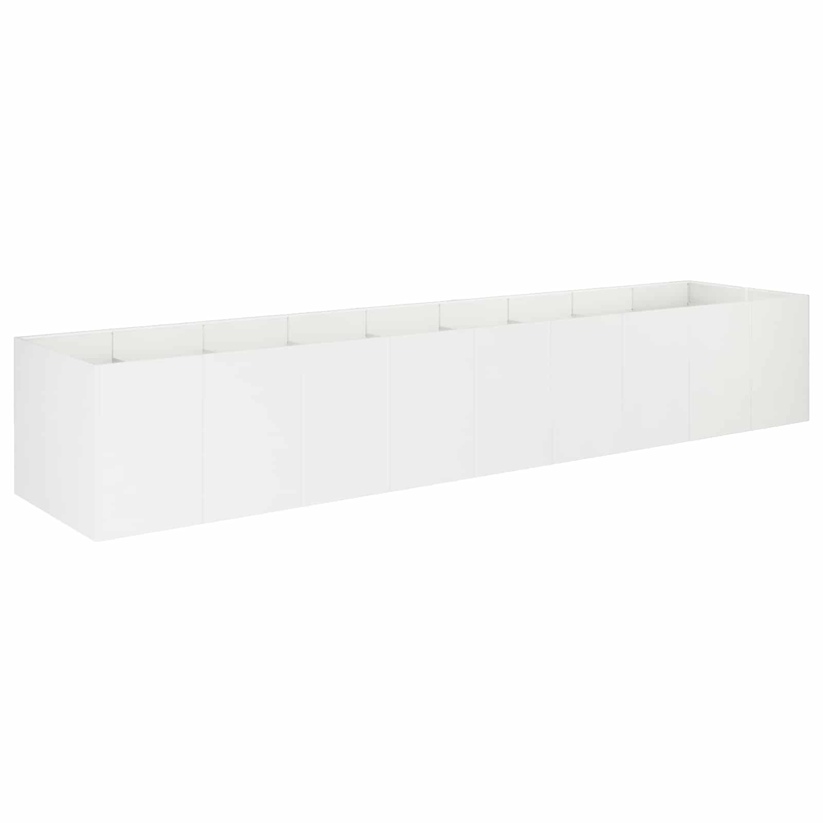 vidaXL Doniczka ogrodowa Biały 360 x 80 x 60 cm Stal zimnogięta