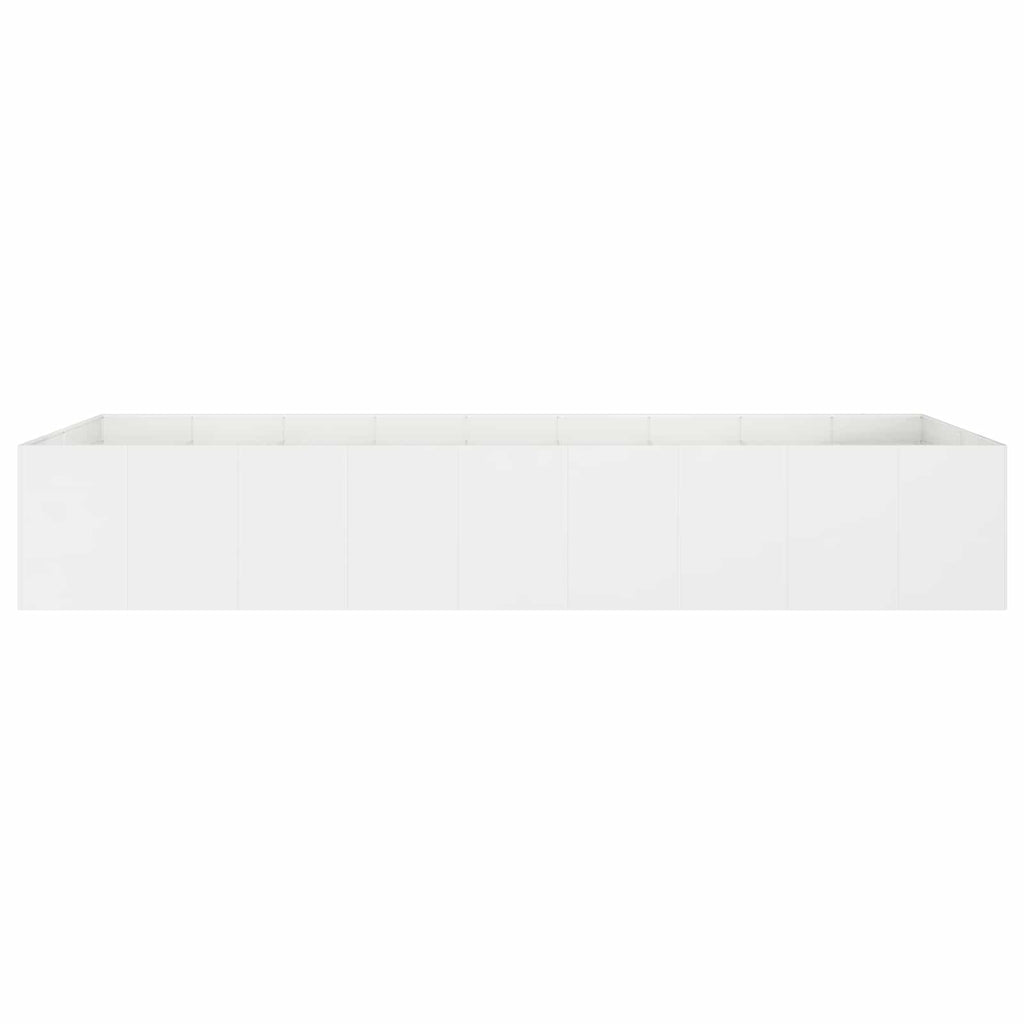 vidaXL Doniczka ogrodowa Biały 360 x 80 x 60 cm Stal zimnogięta