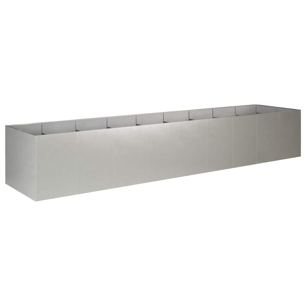 vidaXL Doniczka ogrodowa srebrny 360 x 80 x 60 cm Stal nierdzewna
