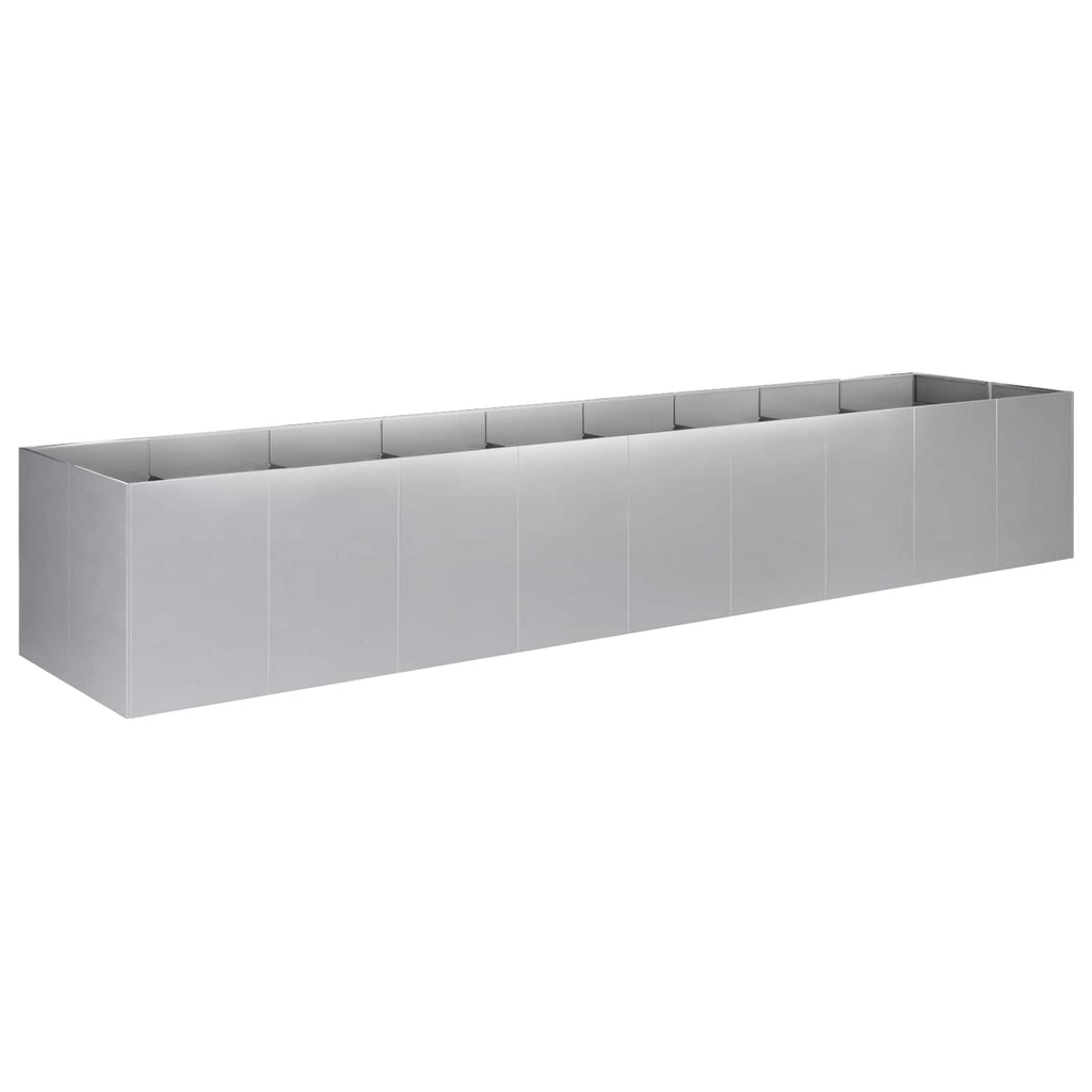 vidaXL Doniczka ogrodowa srebrny 360 x 80 x 60 cm Stal ocynkowana
