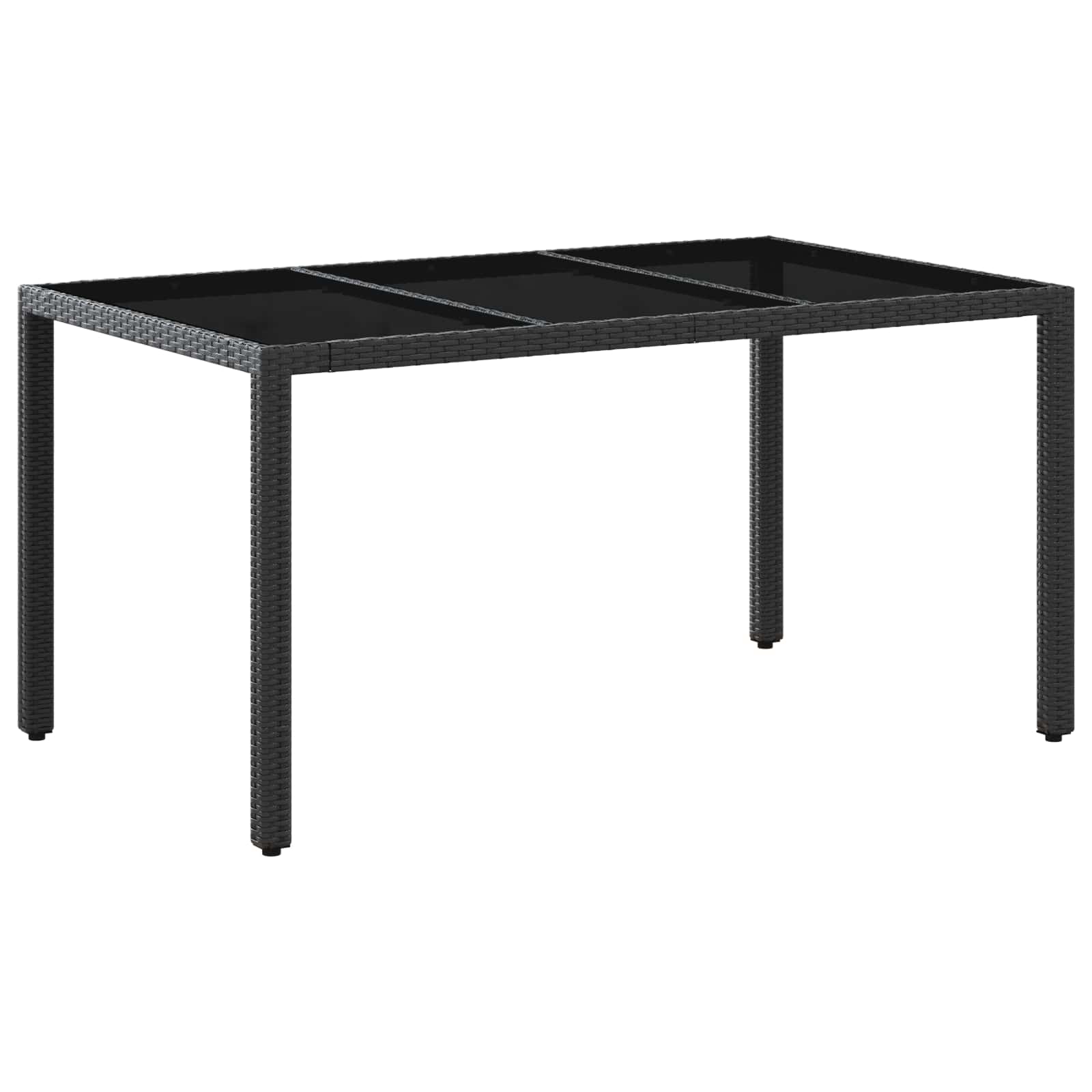 vidaXL Zestaw do jedzenia na zewnątrz 7 pcs Czarny 150 x 90 x 75 cm
