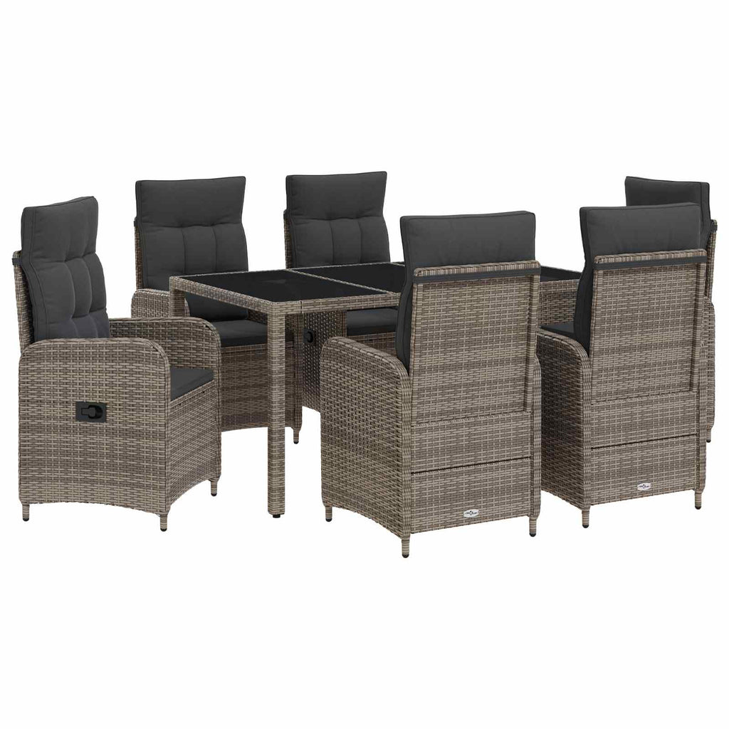 vidaXL Zestaw do jedzenia na zewnątrz 7 pcs Jasnoszary i ciemnoszary