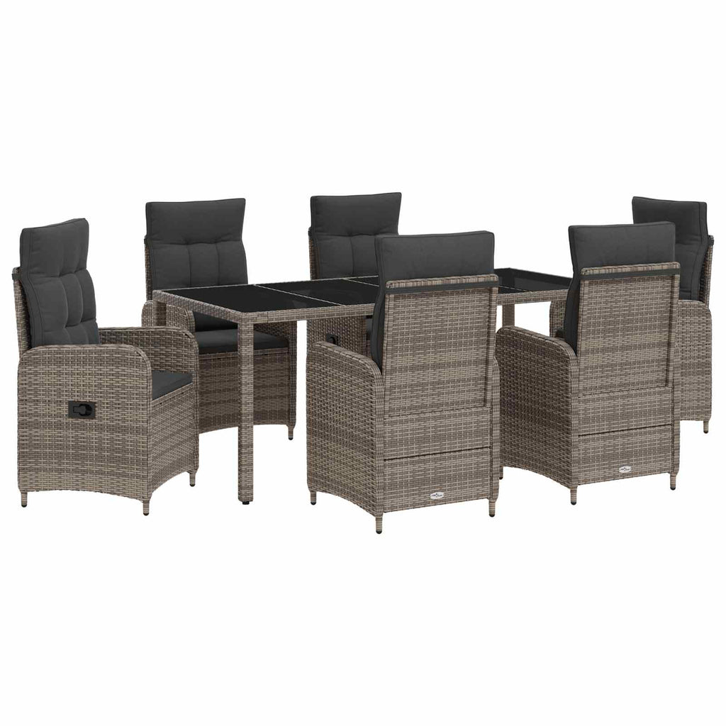 vidaXL Zestaw do jedzenia na zewnątrz 7 pcs Jasnoszary i ciemnoszary