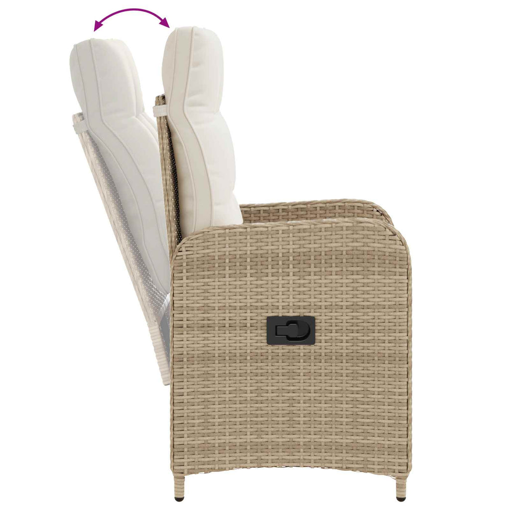 vidaXL Zestaw do jedzenia na zewnątrz 3 pcs Beżowy i kremowy
