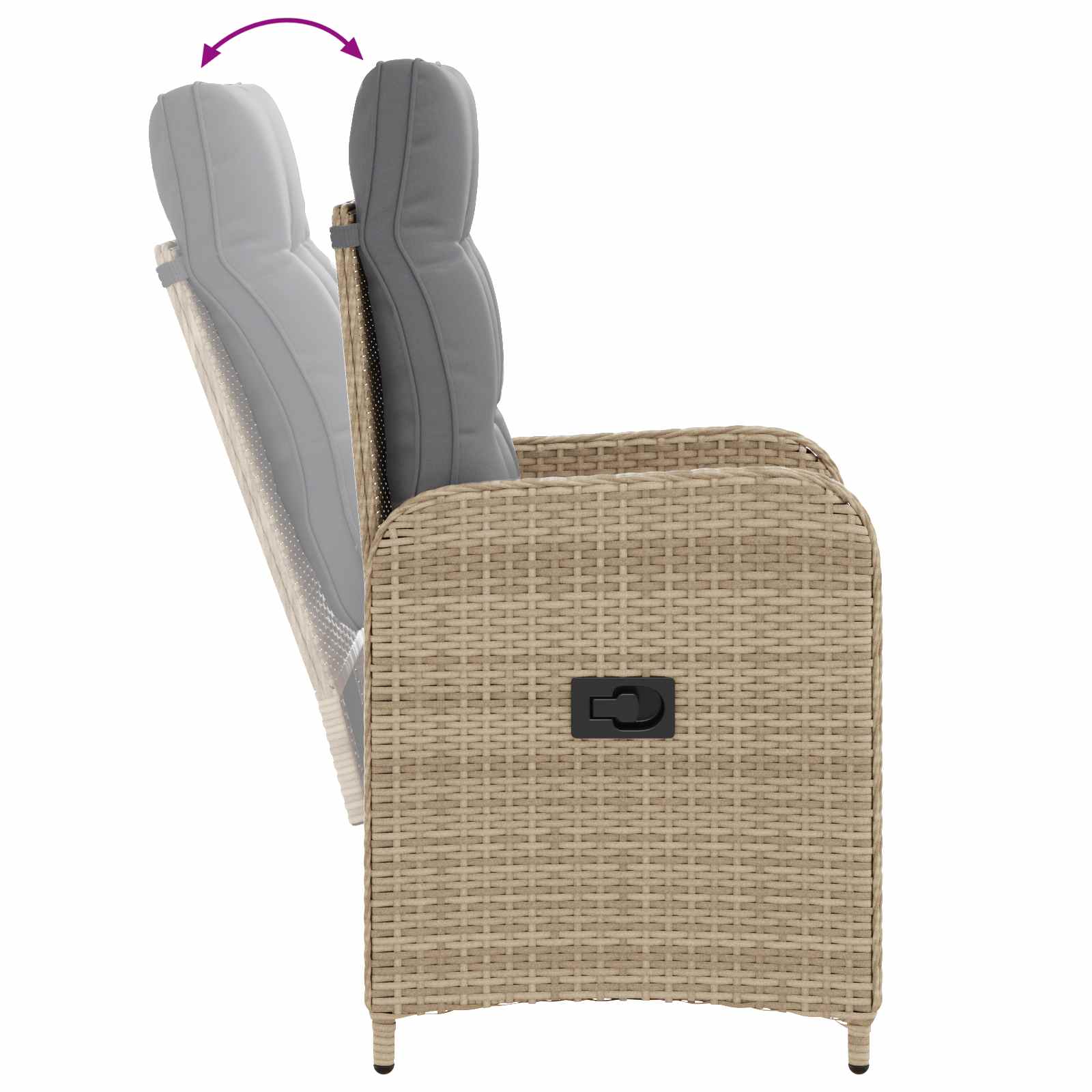 vidaXL Zestaw do jedzenia na zewnątrz 7 pcs Beżowy i jasnoszary