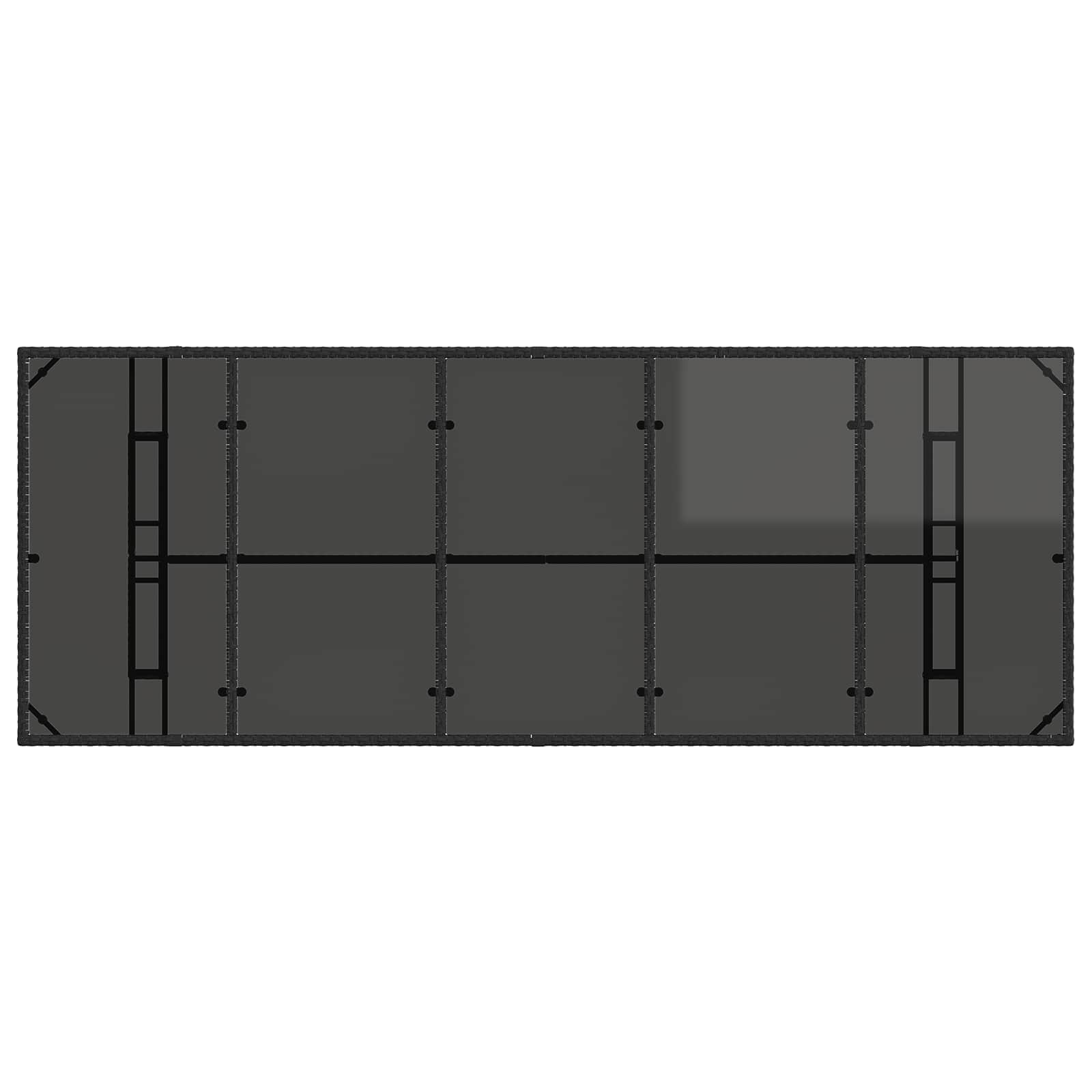 vidaXL Zestaw do jedzenia na zewnątrz 9 szt. Czarny i kremowo-biały