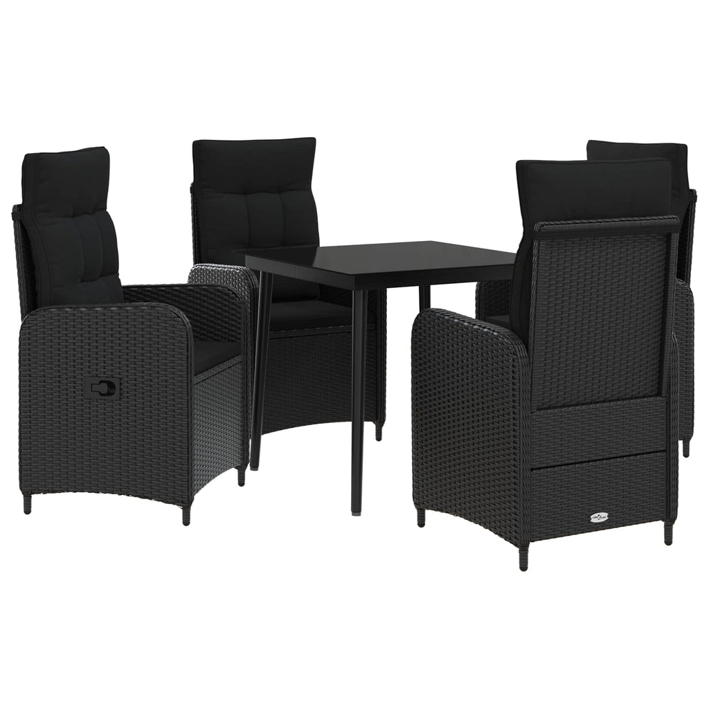 vidaXL Zestaw stolików kawowych z poduszką z poduszką 5 pcs Czarny