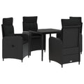 vidaXL Zestaw stolików kawowych z poduszką z poduszką 5 pcs Czarny