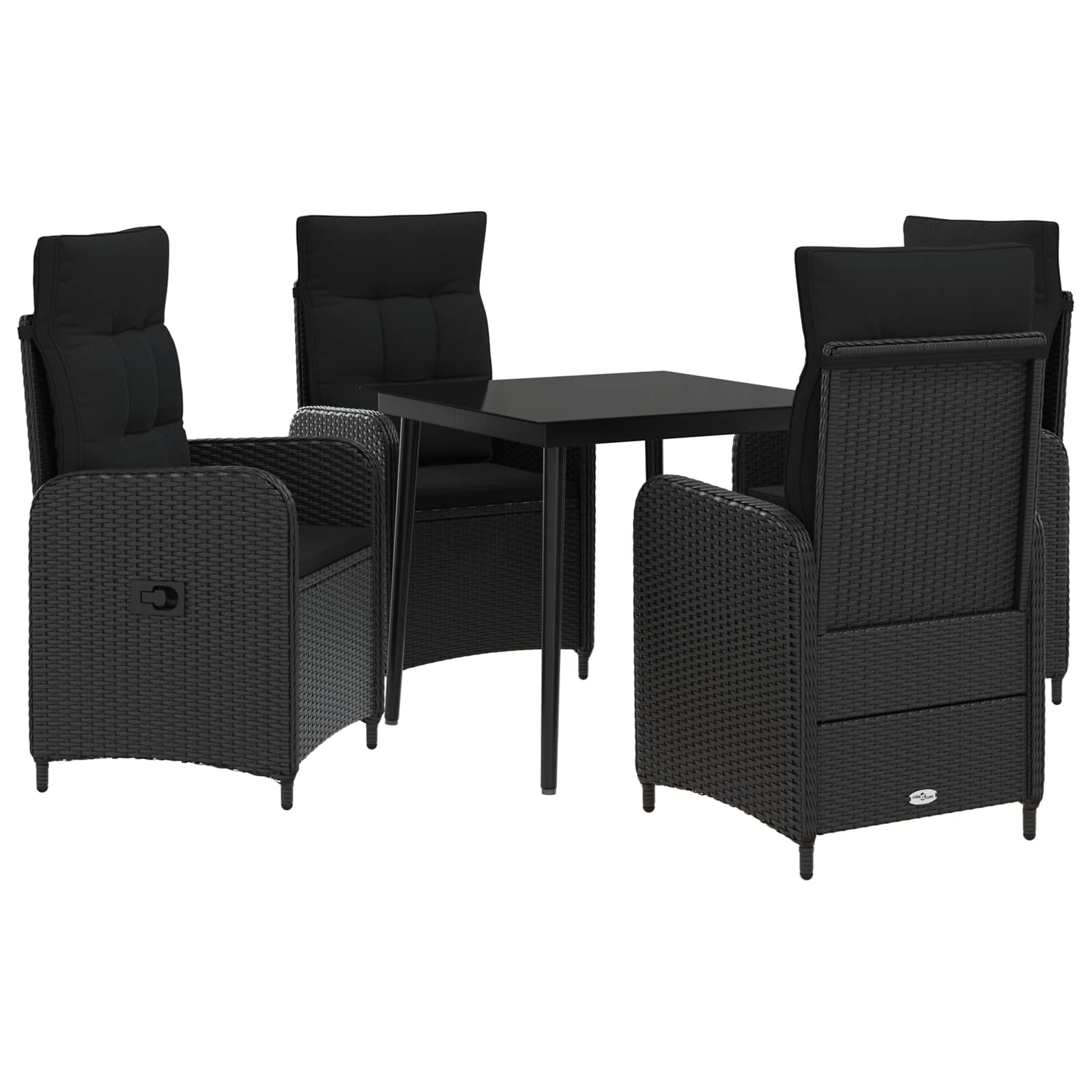 vidaXL Zestaw stolików kawowych z poduszką z poduszką 5 pcs Czarny