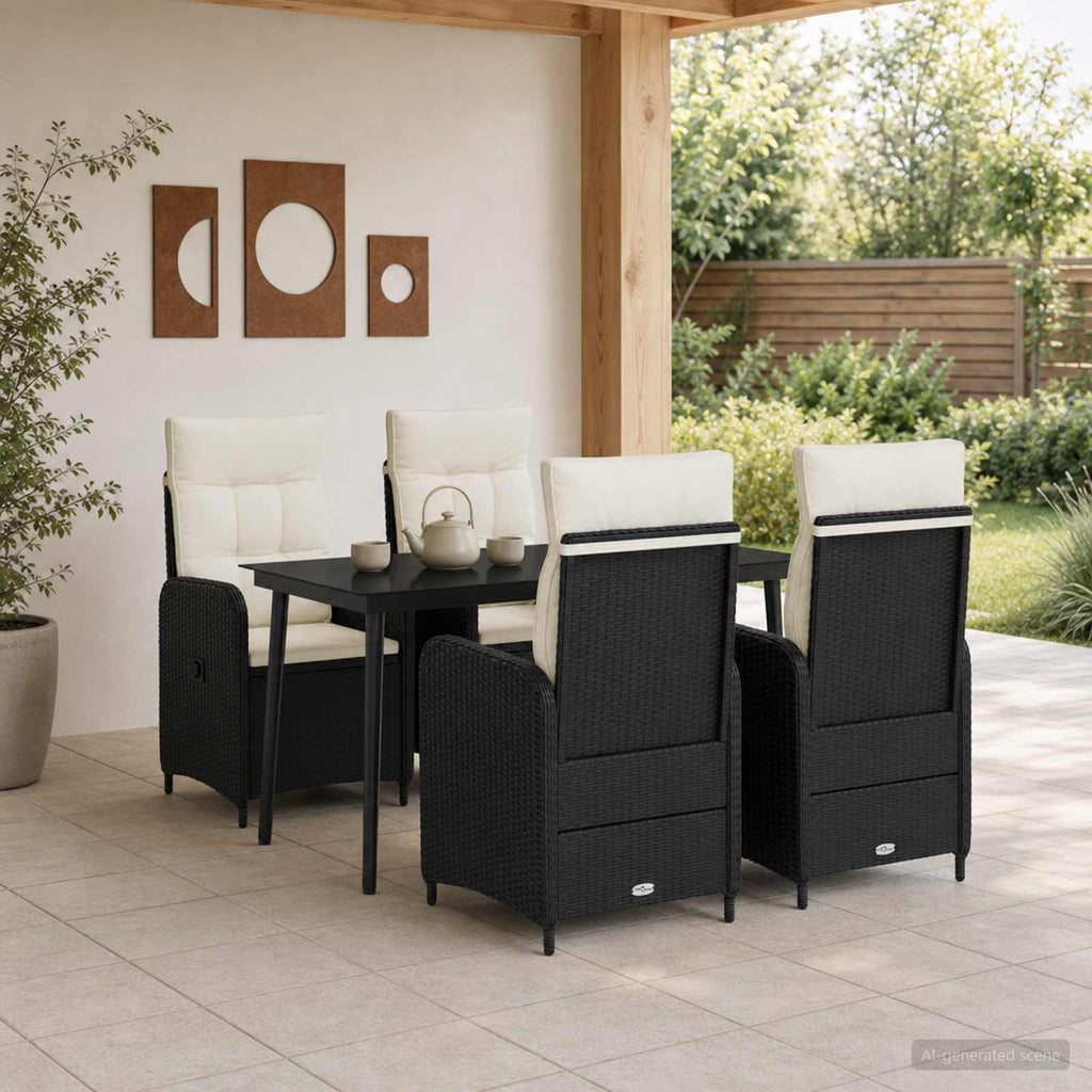 vidaXL Zestaw stolików kawowych 5 szt. Czarny i kremowo-biały