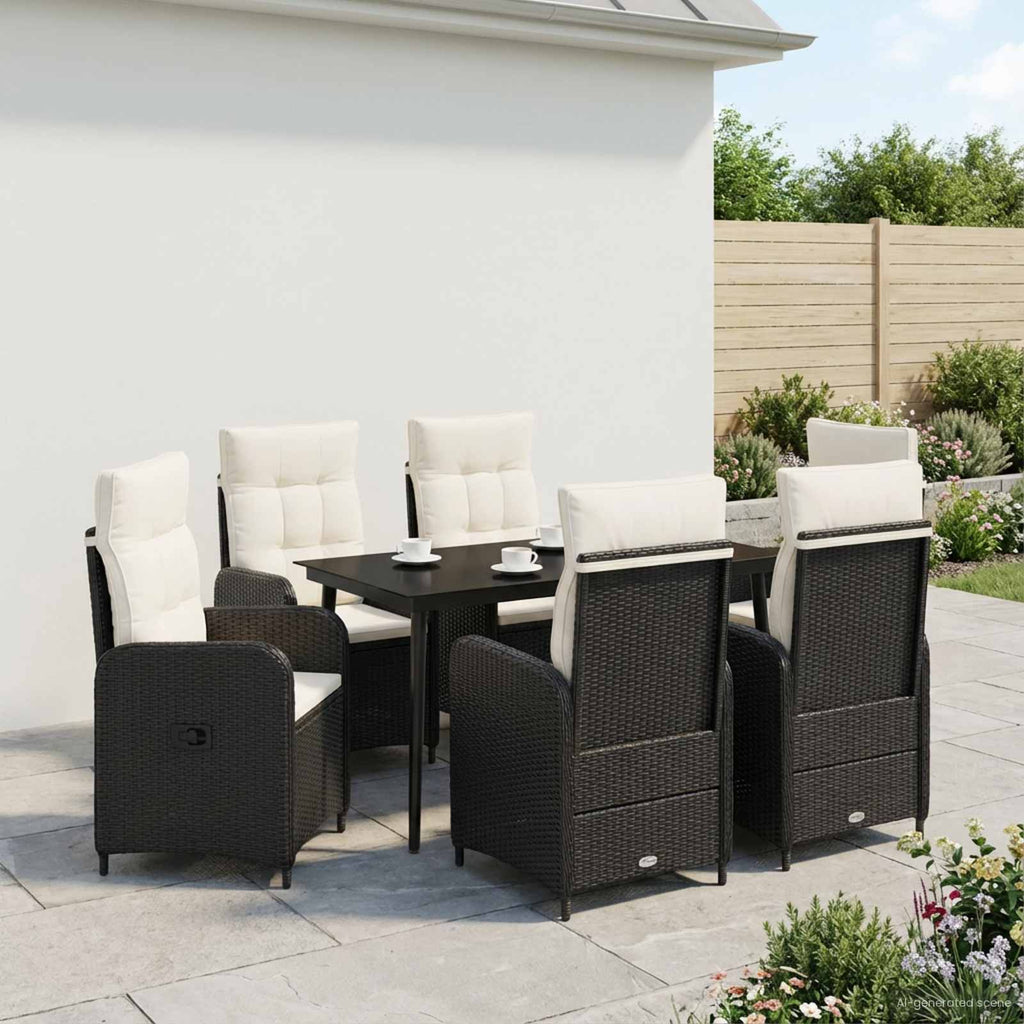 vidaXL Zestaw stolików kawowych 7 pcs Czarny i kremowo-biały