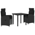 vidaXL Zestaw stolików kawowych z poduszką z poduszką 3 pcs Czarny
