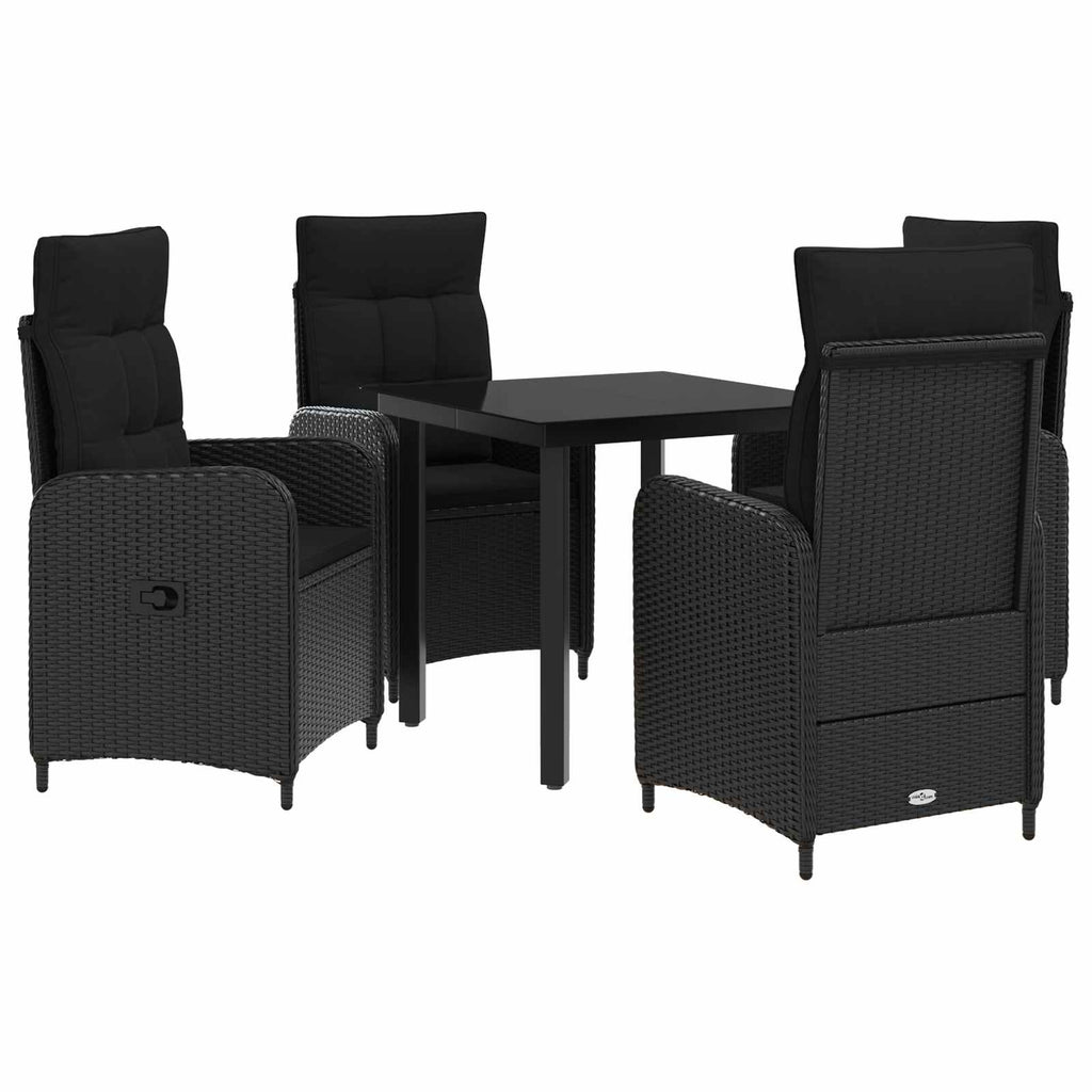 vidaXL Zestaw stolików kawowych z poduszką z poduszką 5 pcs Czarny