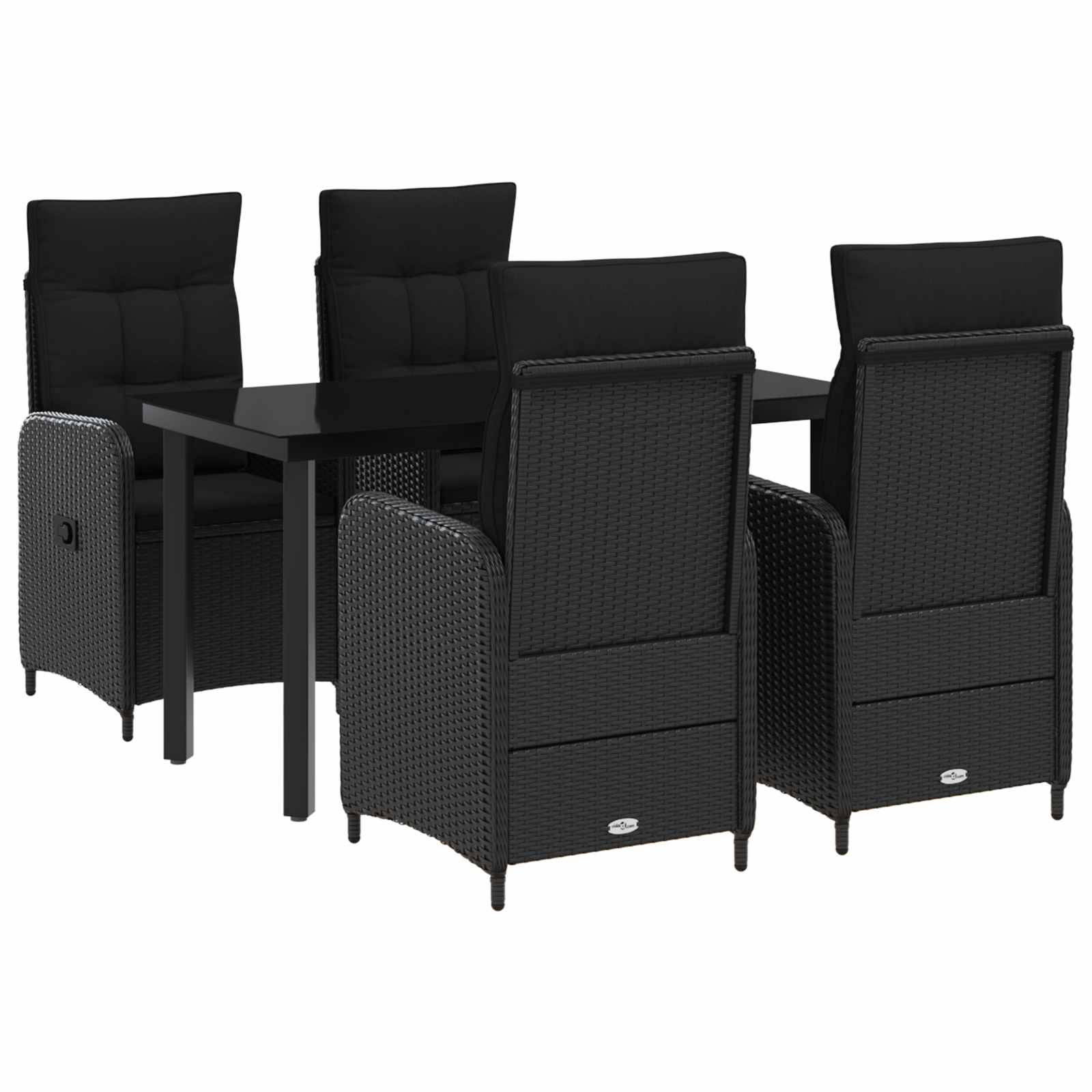 vidaXL Zestaw stolików kawowych z poduszką z poduszką 5 pcs Czarny