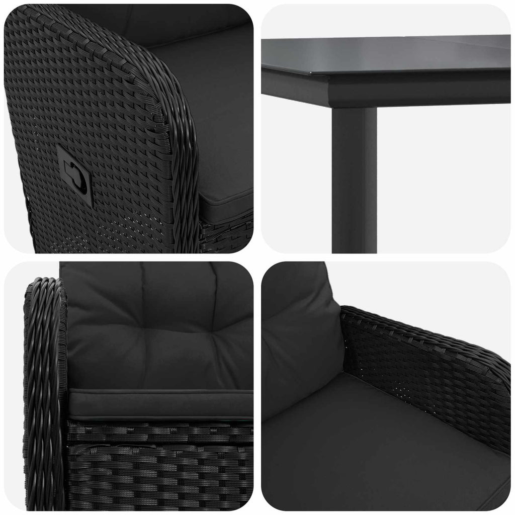 vidaXL Zestaw stolików kawowych z poduszką z poduszką 5 pcs