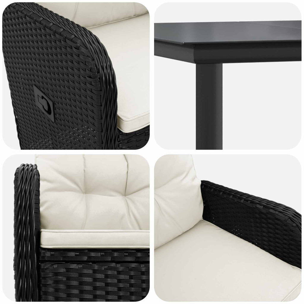 vidaXL Zestaw stolików kawowych z poduszką z poduszką 5 pcs