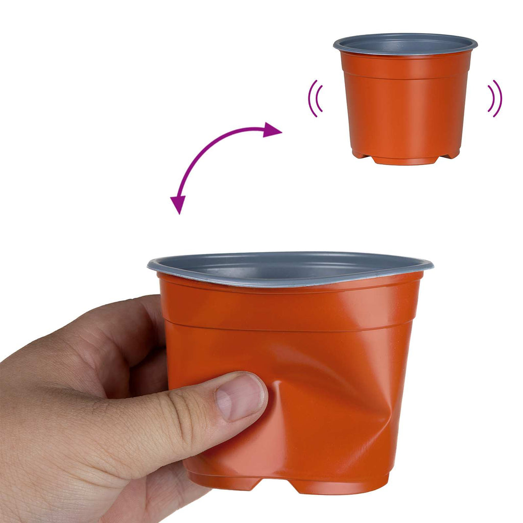 vidaXL Okrągła doniczka na kwiaty 50 pcs terakota Ø 10 x 8 cm