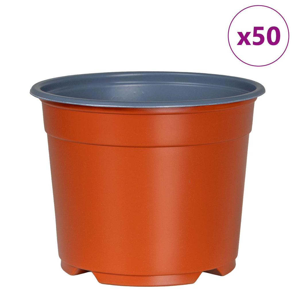 vidaXL Okrągła doniczka na kwiaty 50 pcs terakota Ø 10 x 8 cm