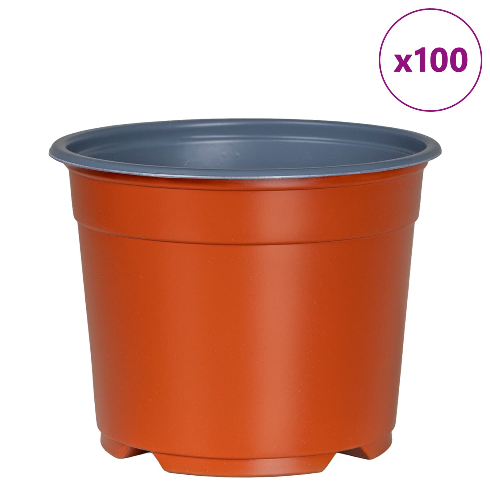 vidaXL Okrągła doniczka na kwiaty 100 pcs terakota Ø 10 x 8 cm