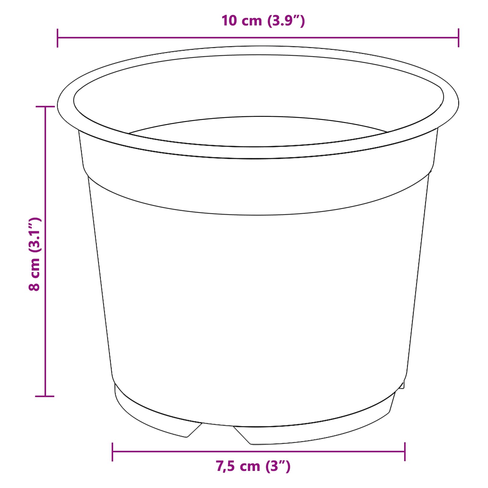 vidaXL Okrągła doniczka na kwiaty 200 pcs terakota Ø 10 x 8 cm