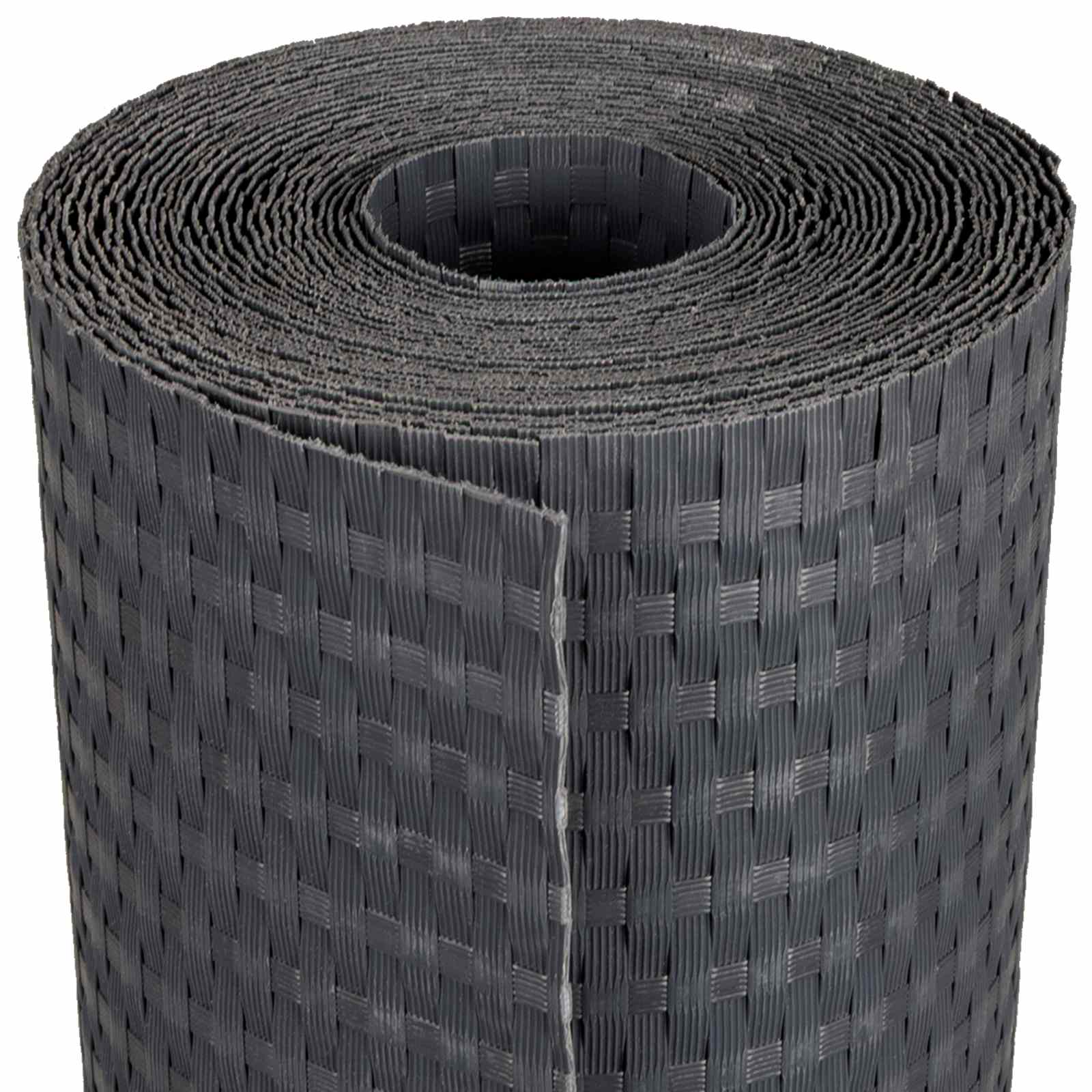 vidaXL Ekran balkonowy ciemnoszary 300 x 100 cm polirattan