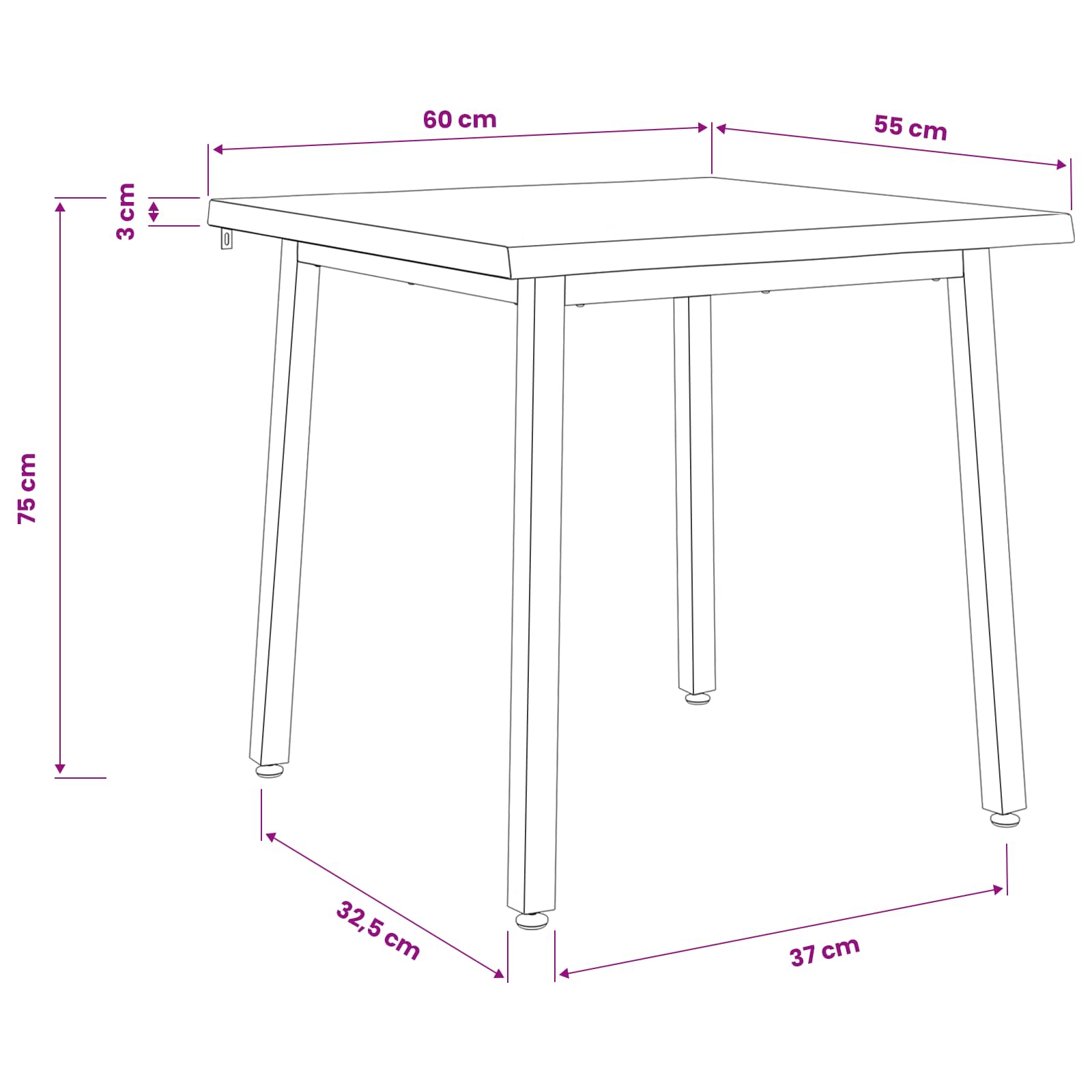 vidaXL 60 x 55 x 75 cm Lite Drewno Akacji Ciemnobrązowy i czarny