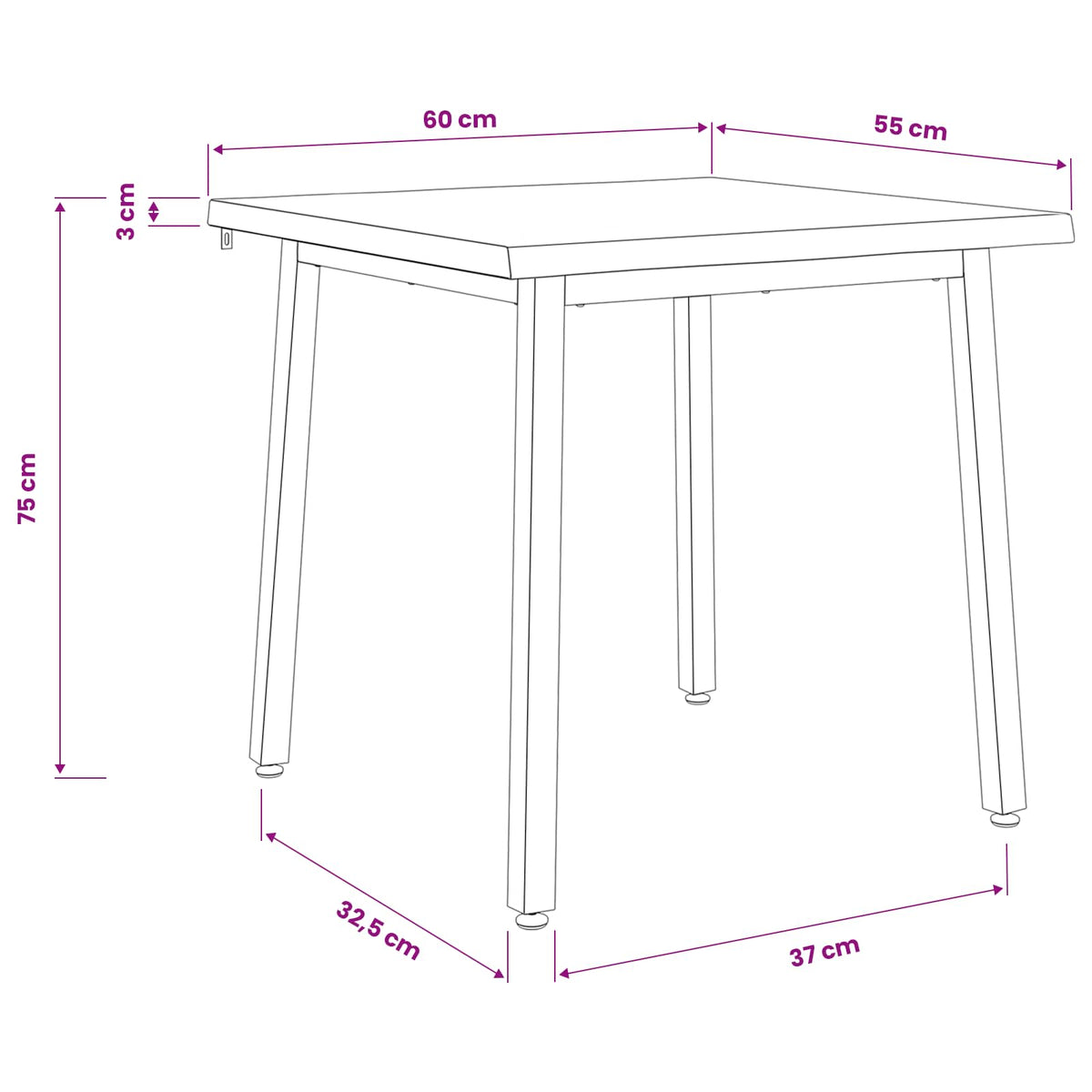 vidaXL 60 x 55 x 75 cm Lite Drewno Akacji Ciemnobrązowy i Biały
