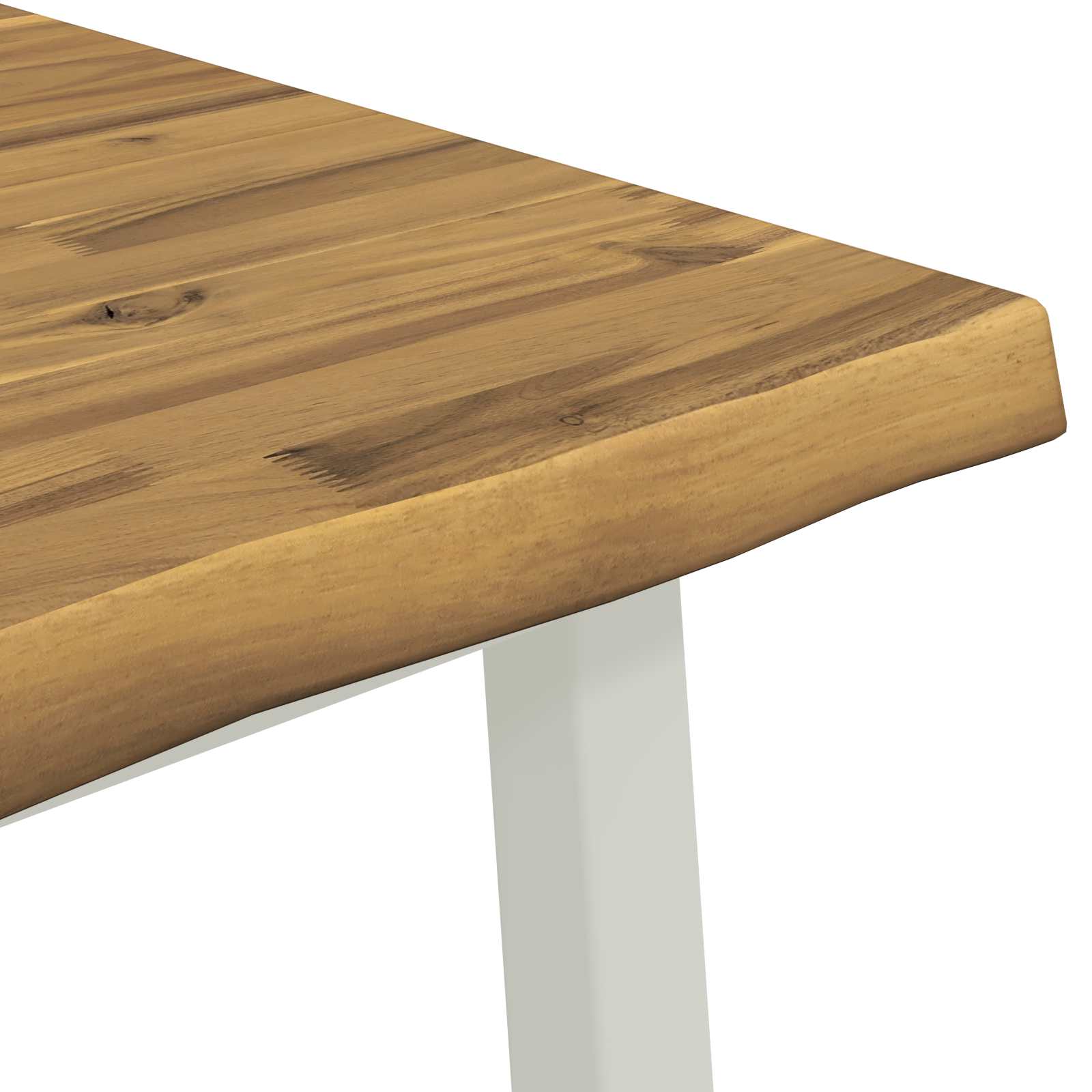vidaXL 60 x 55 x 75 cm Lite Drewno Akacji Biały Prostokątny