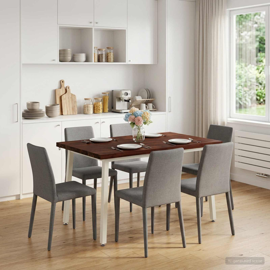 vidaXL 110 x 55 x 75 cm Lite Drewno Akacji Ciemnobrązowy i Biały