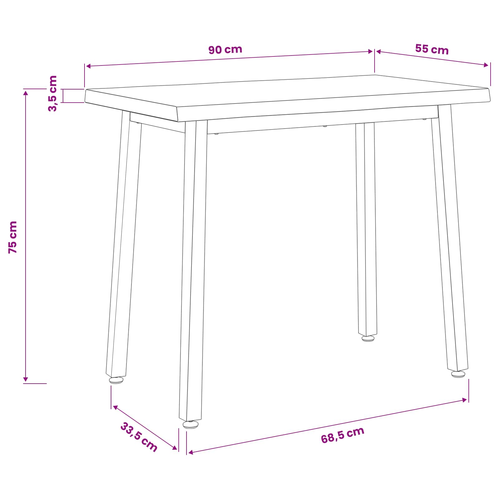 vidaXL 90 x 55 x 75 cm Lite Drewno Akacji Ciemnobrązowy i Biały
