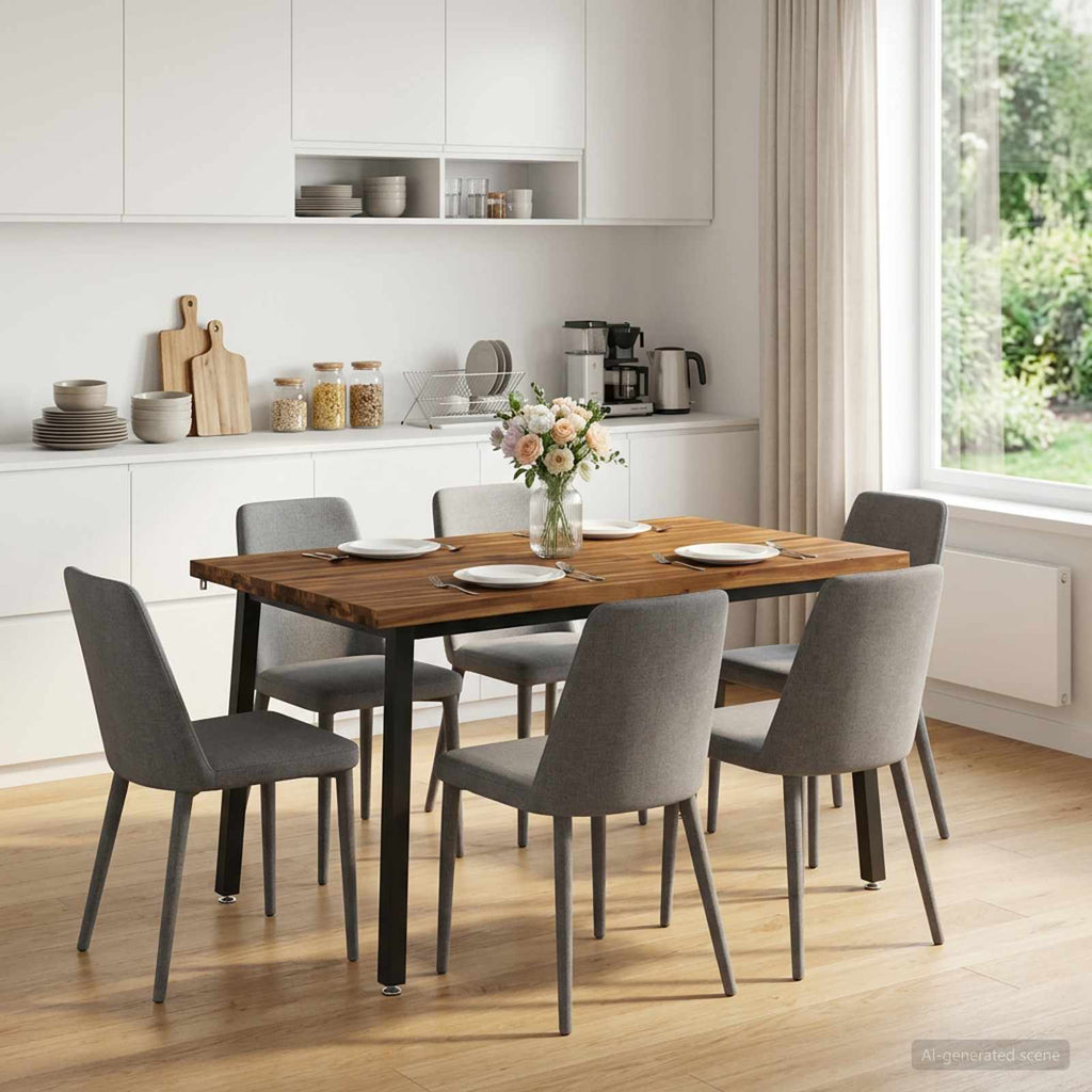 vidaXL 90 x 55 x 75 cm Lite Drewno Akacji Naturalny i czarny